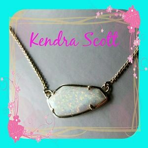 New Kendra Scott Cami White Opal & Gold Necklace